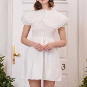 Sister Jane Peter Pan Mini Dress in White